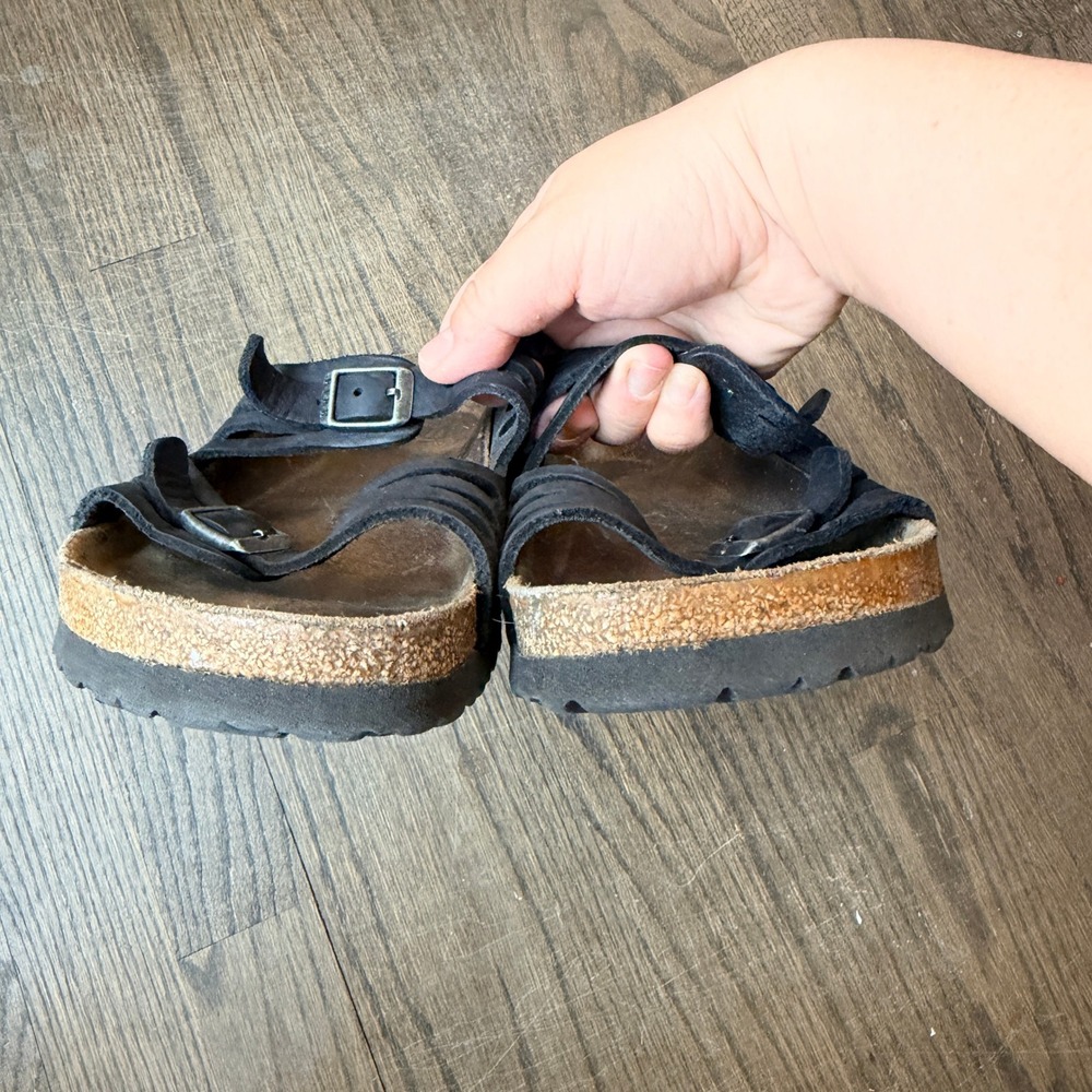 Birkenstock Granada black leather sandals women’s 38 regular - Picture 2 of 6
